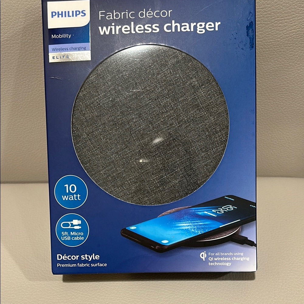 Philips Gray Fabric Wireless Charger